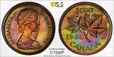 1965 1C Type 3, Lg Beads, Bl 5 N1RD