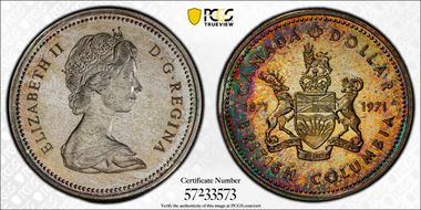 1971 S$1 British Columbia Ag SP66