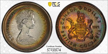 1971 S$1 British Columbia Ag SP65