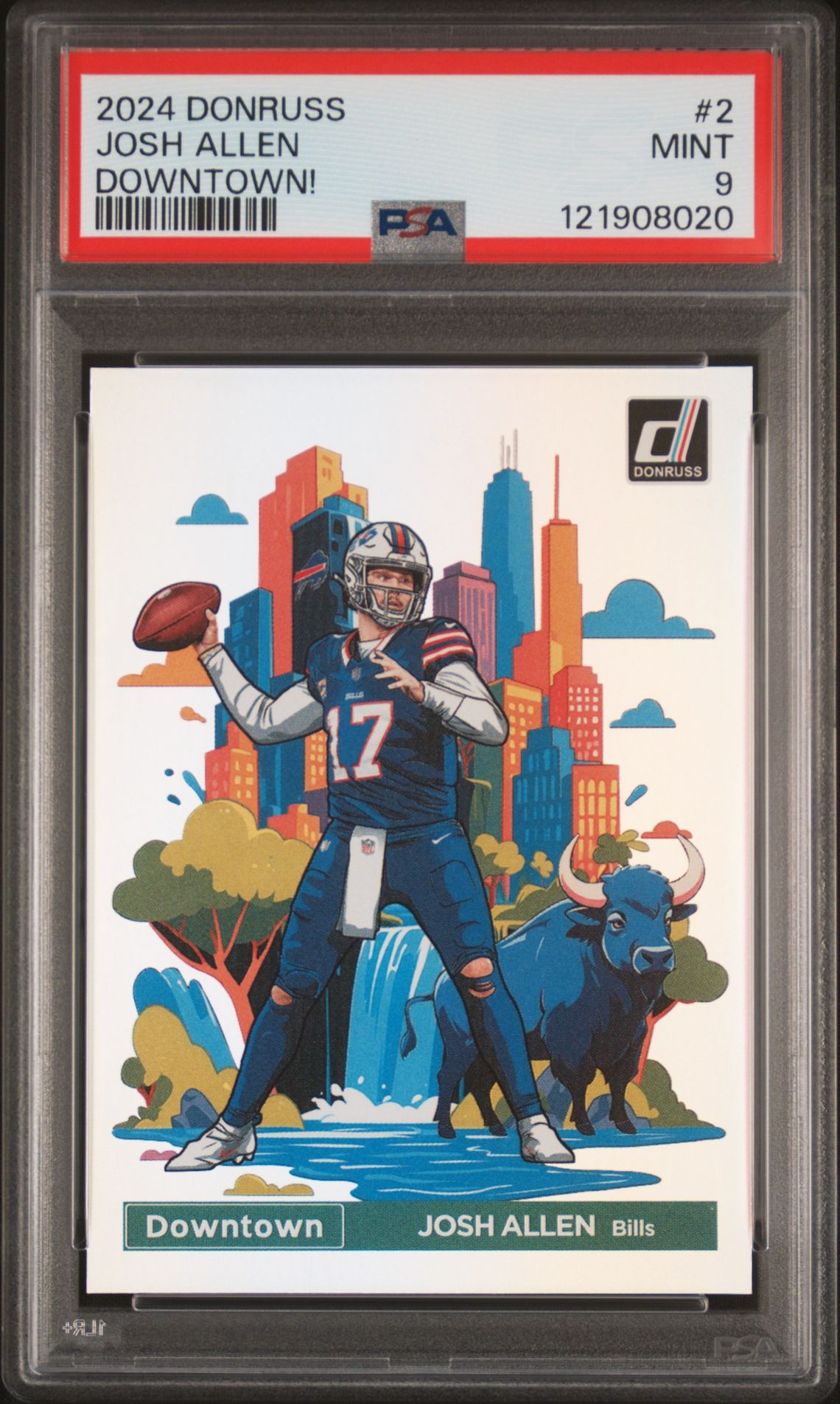 2024 Panini Donruss Downtown! Josh Allen #2 (Downtown!) Mint 9 front