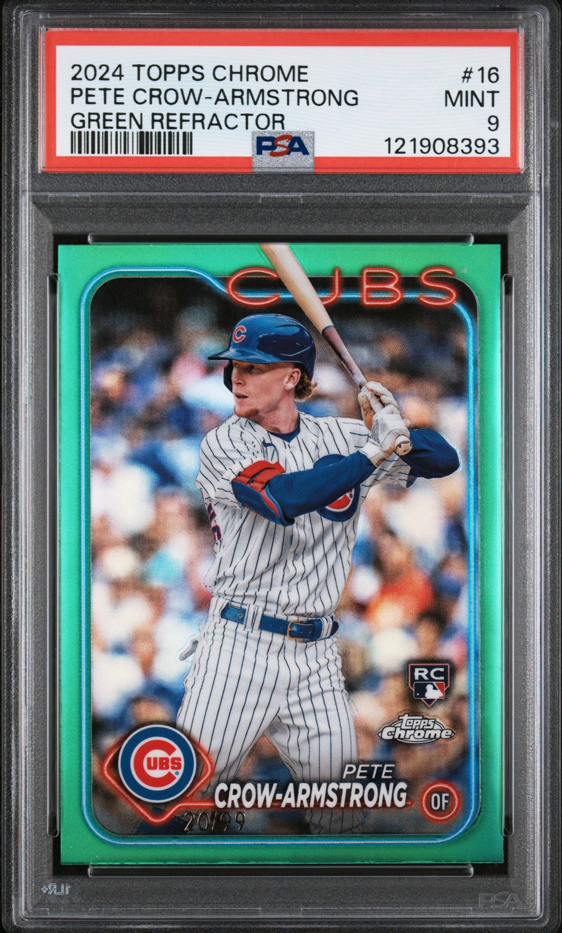 2024 Topps Chrome Pete Crow-Armstrong #16 (Green Refractor) Mint 9 front