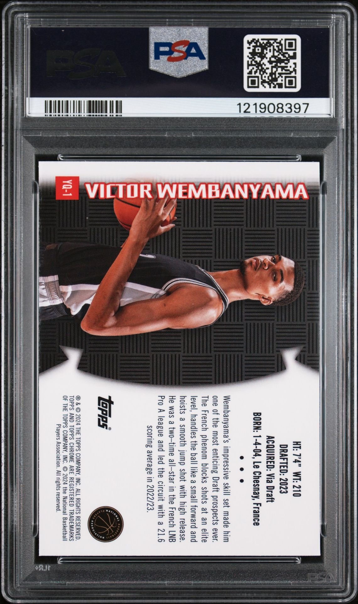 2023 Topps Chrome Youthquake Victor Wembanyama #Yq1 Mint 9 back