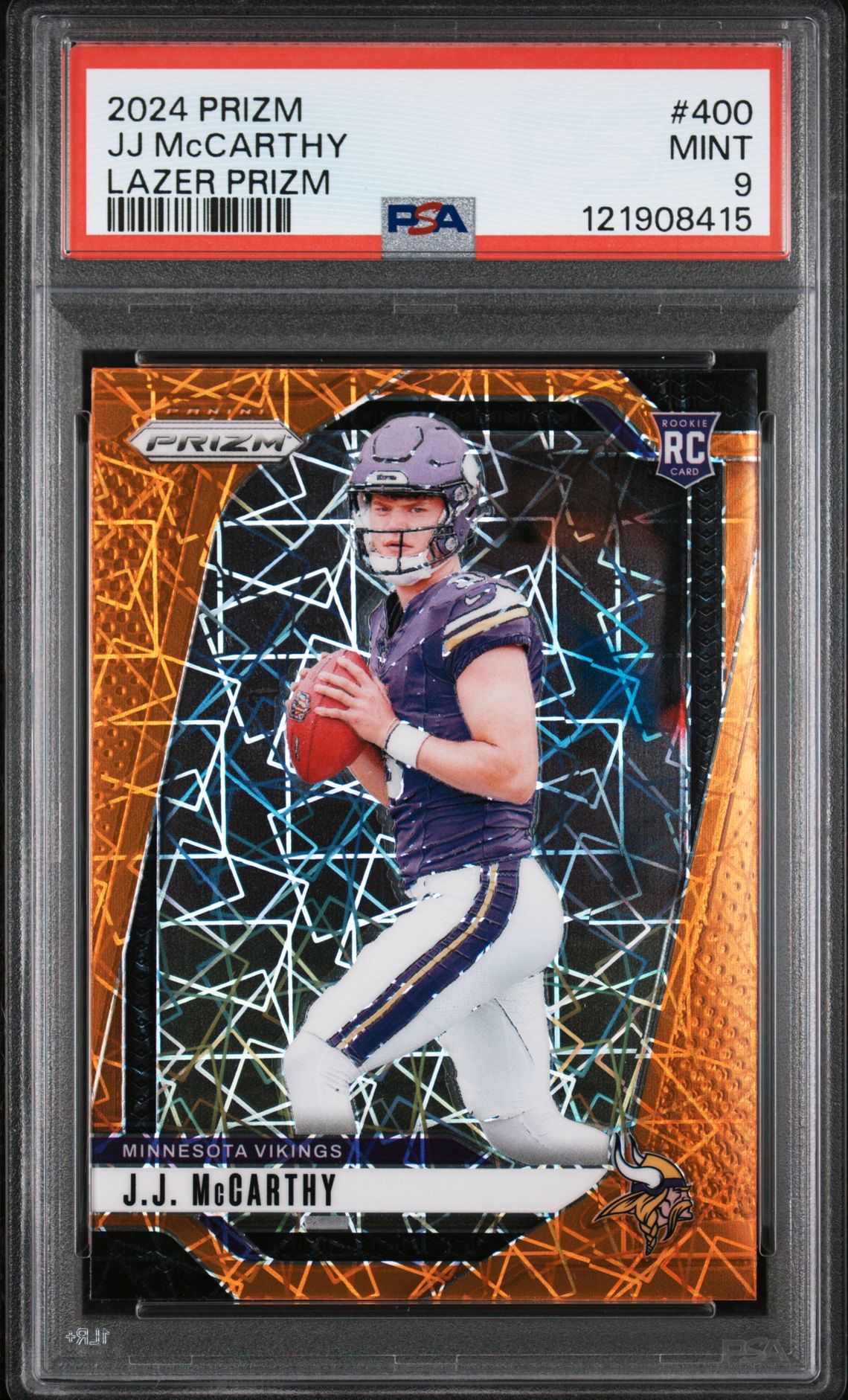 2024 Panini Prizm Jj Mccarthy #400 (Lazer Prizm) Mint 9 front