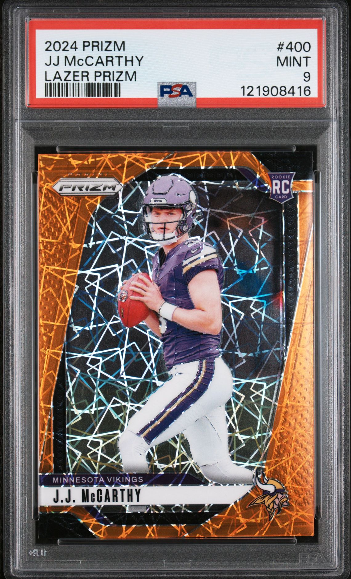 2024 Panini Prizm Jj Mccarthy #400 (Lazer Prizm) Mint 9 front