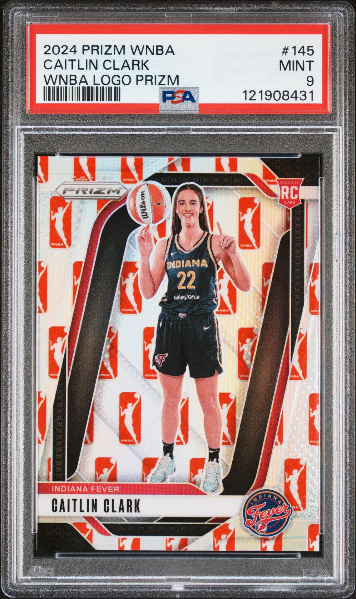 2024 Panini Prizm Wnba Caitlin Clark #145 (Wnba Logo Prizm) Mint 9 front