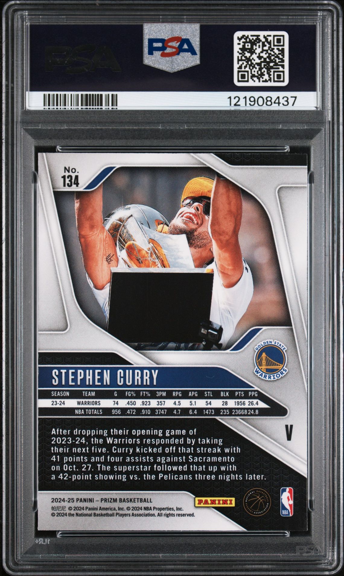 2024 Panini Prizm Stephen Curry #134 (Variation) Gem Mt 10 back