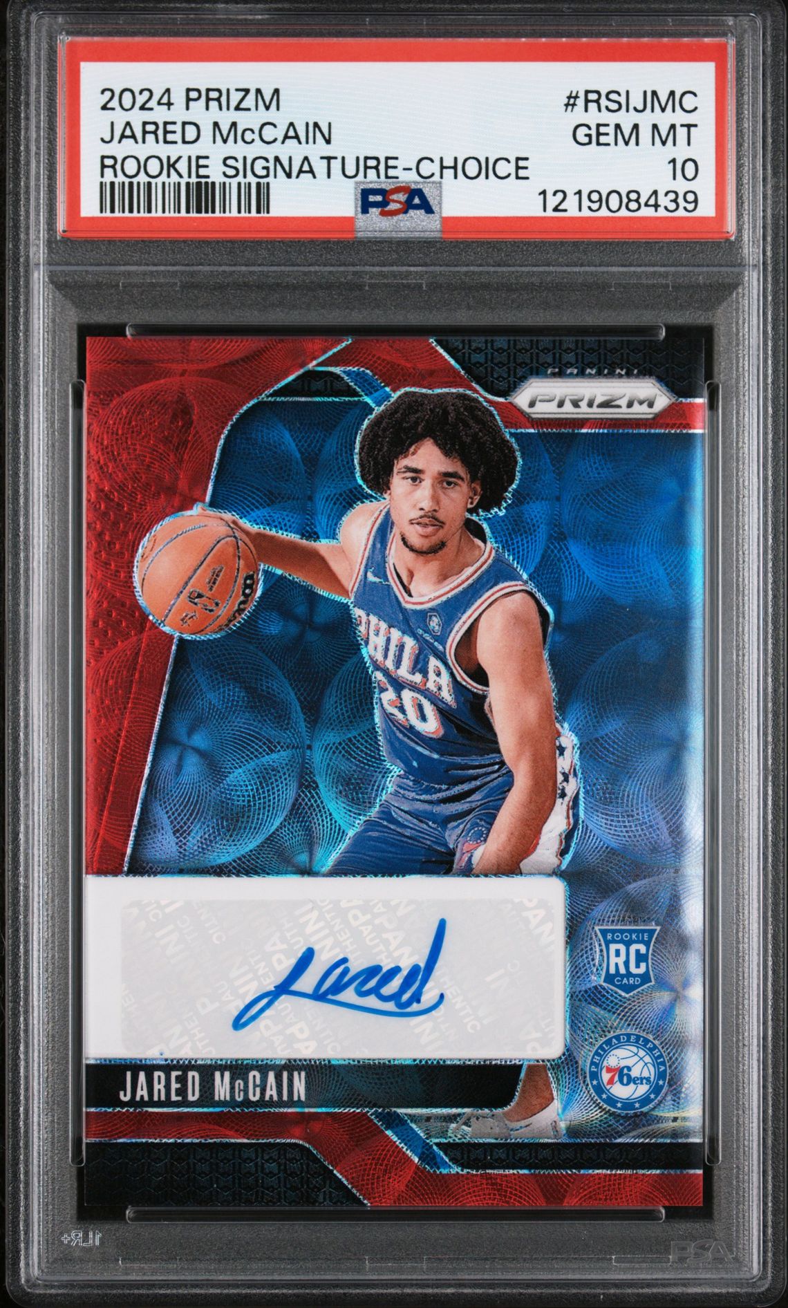 2024 Panini Prizm Rookie Signatures Jared Mccain #Rsijmc (Rookie Signature-Choice) Gem Mt 10 front