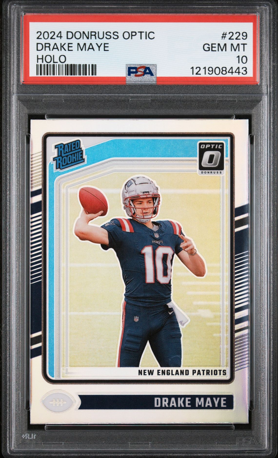 2024 Panini Donruss Optic Drake Maye #229 (Holo) Gem Mt 10 front