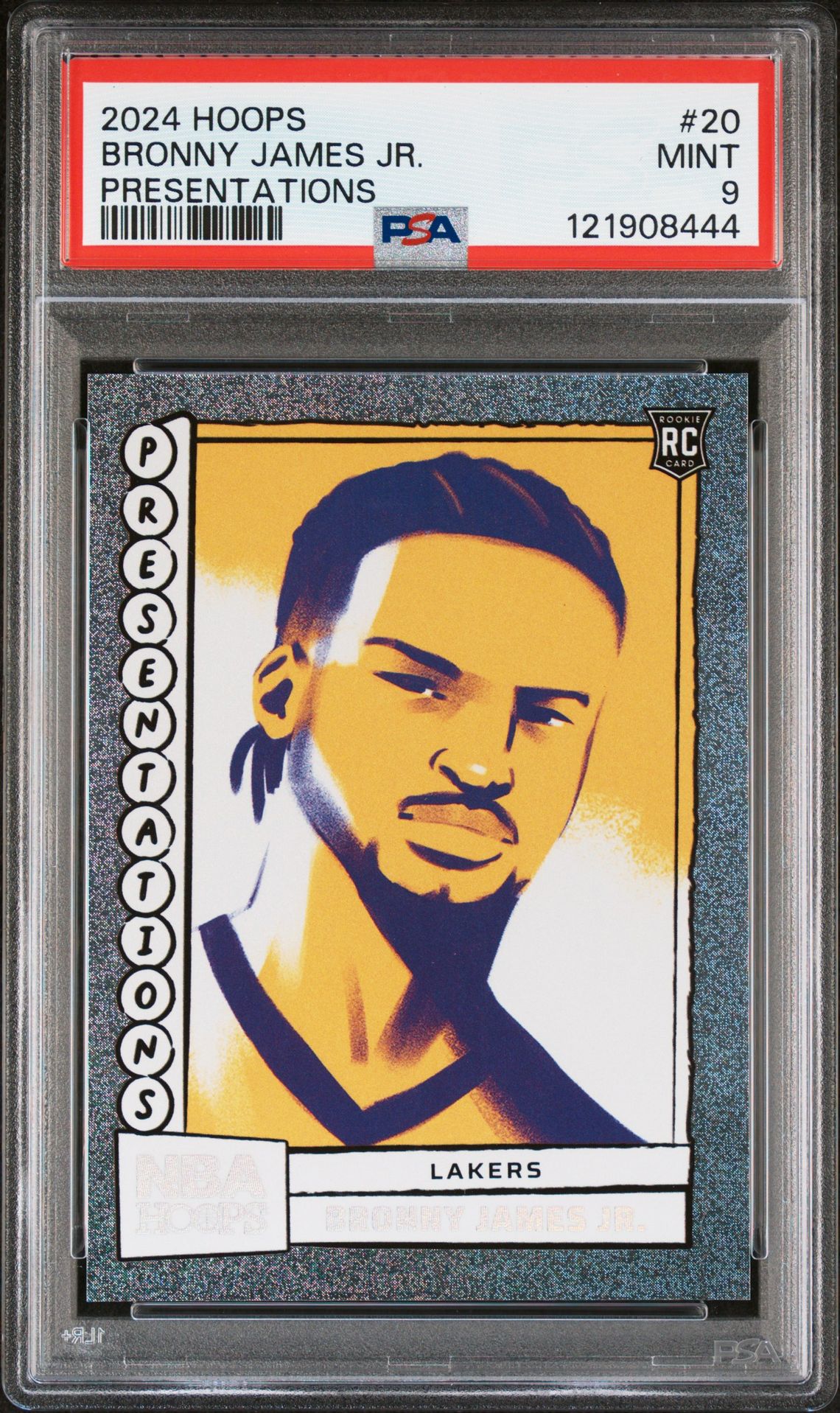 2024 Panini Nba Hoops Presentations Bronny James Jr. #20 Mint 9 front