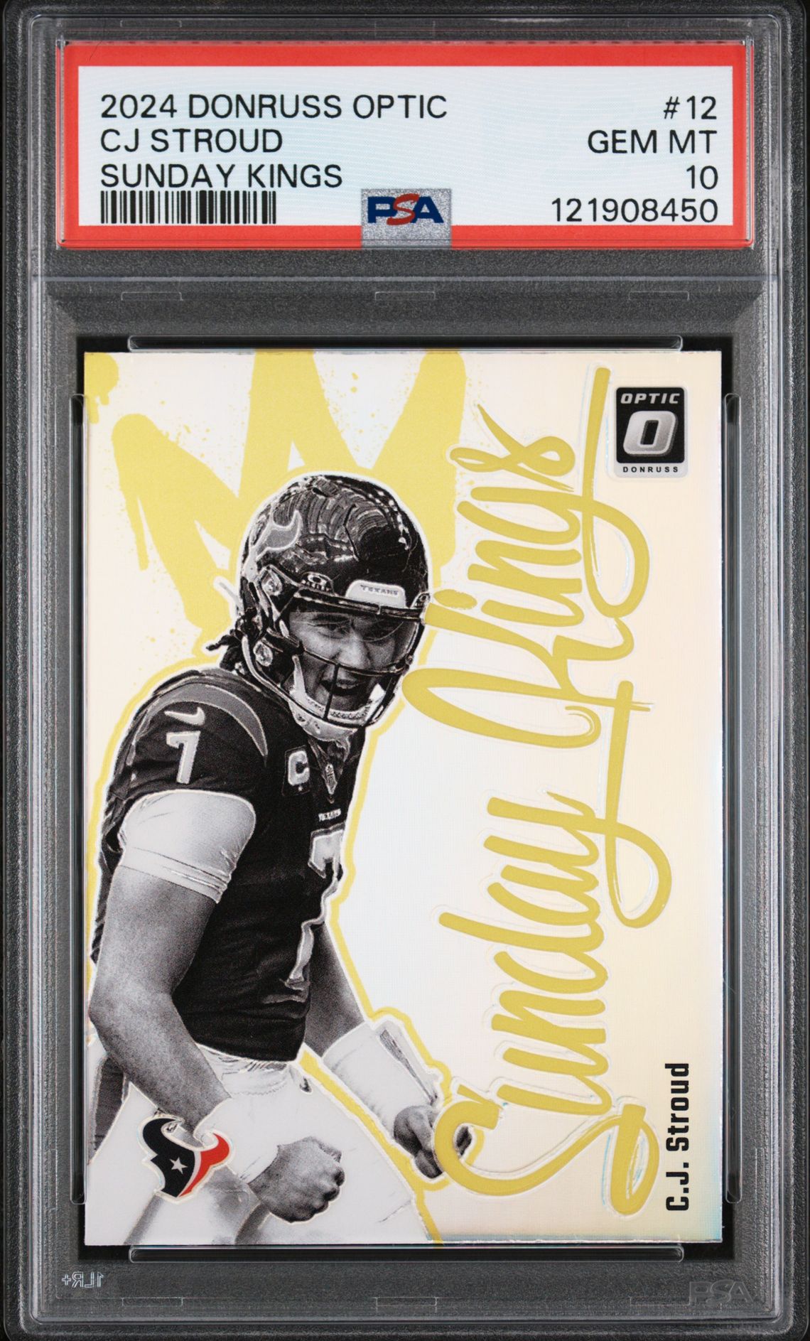 2024 Panini Donruss Optic Sunday Kings Cj Stroud #12 Gem Mt 10 front