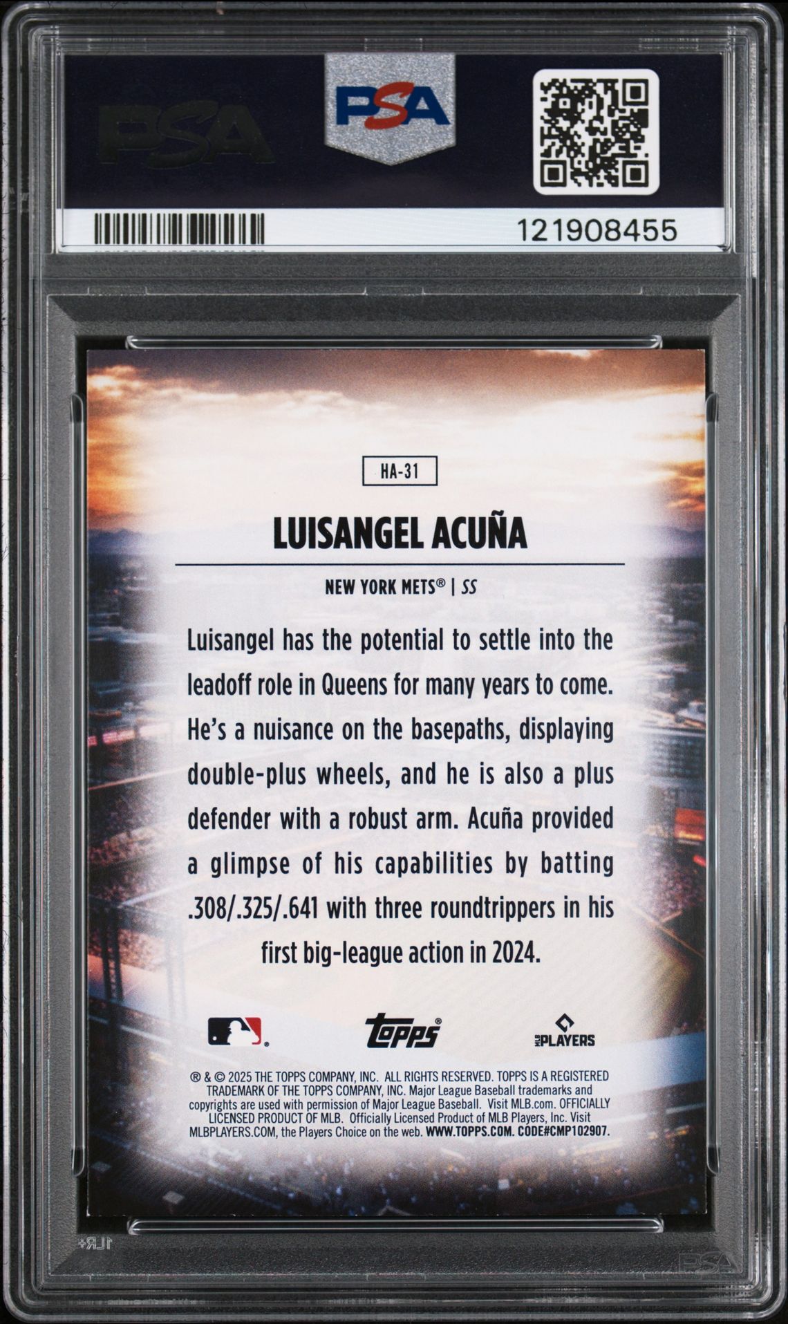2025 Topps Home Field Advantage Luisangel Acuna #Ha31 (Series 2) Nm-Mt 8 back
