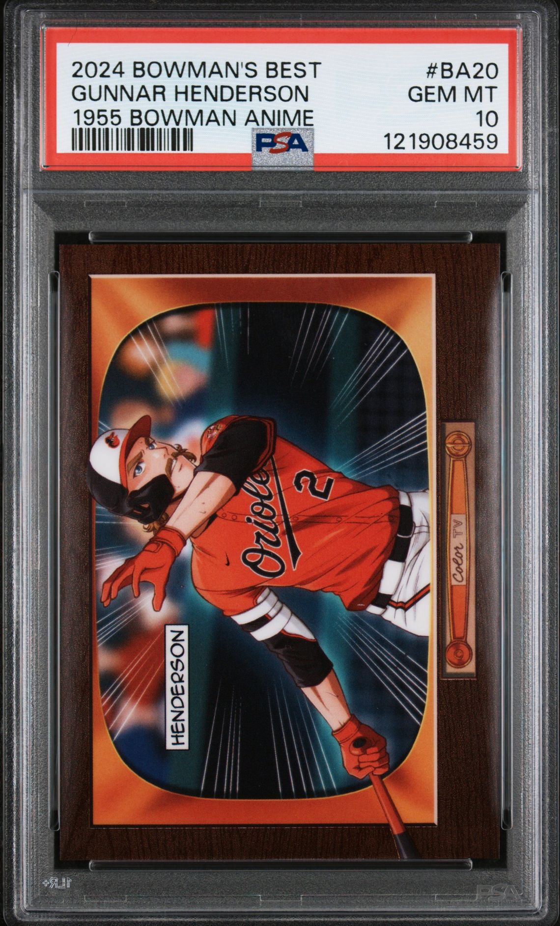 2024 Bowman's Best 1955 Bowman Anime Gunnar Henderson #Ba20 Gem Mt 10 front