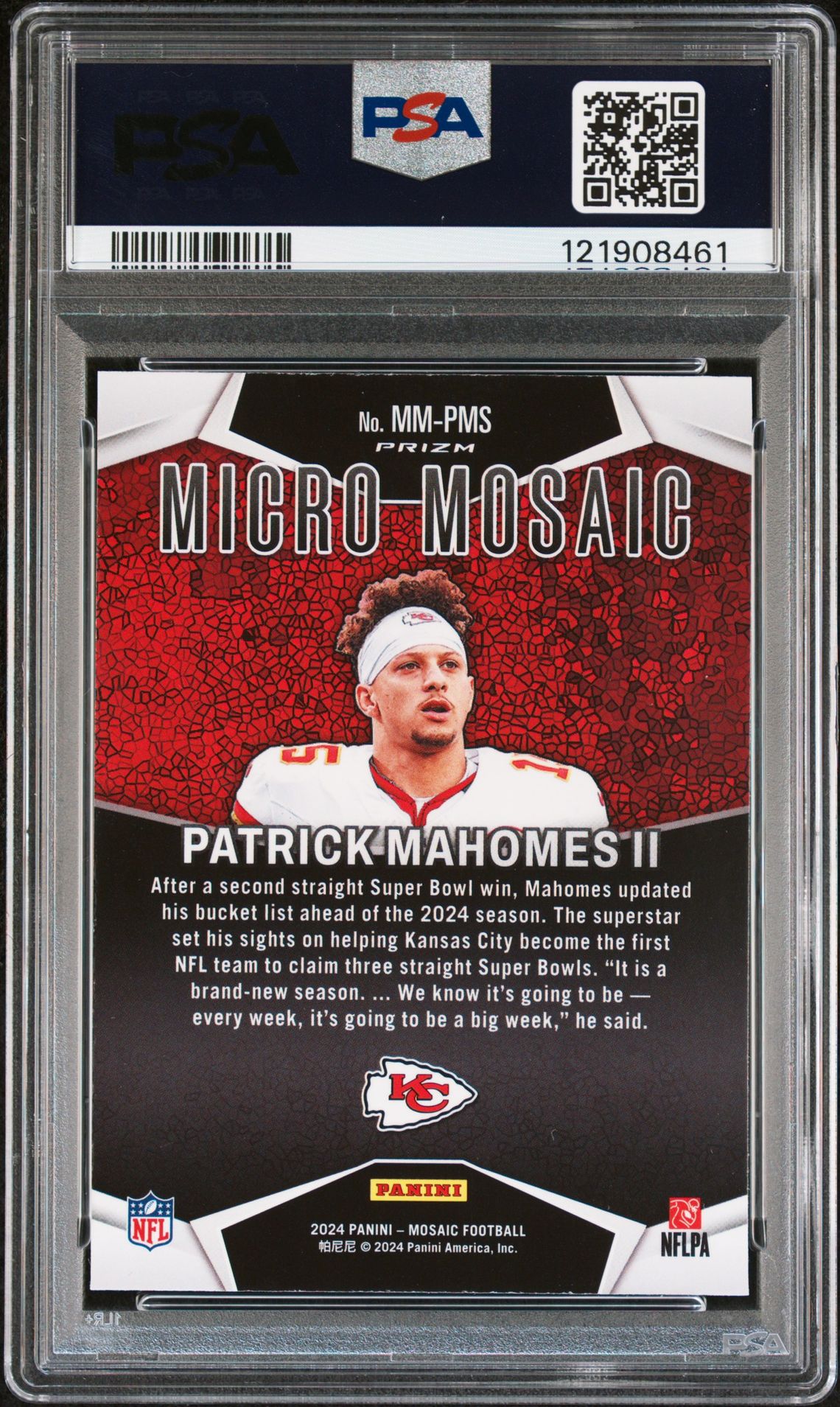 2024 Panini Mosaic Micro Mosaic Patrick Mahomes Ii #Mmpms Mint 9 back
