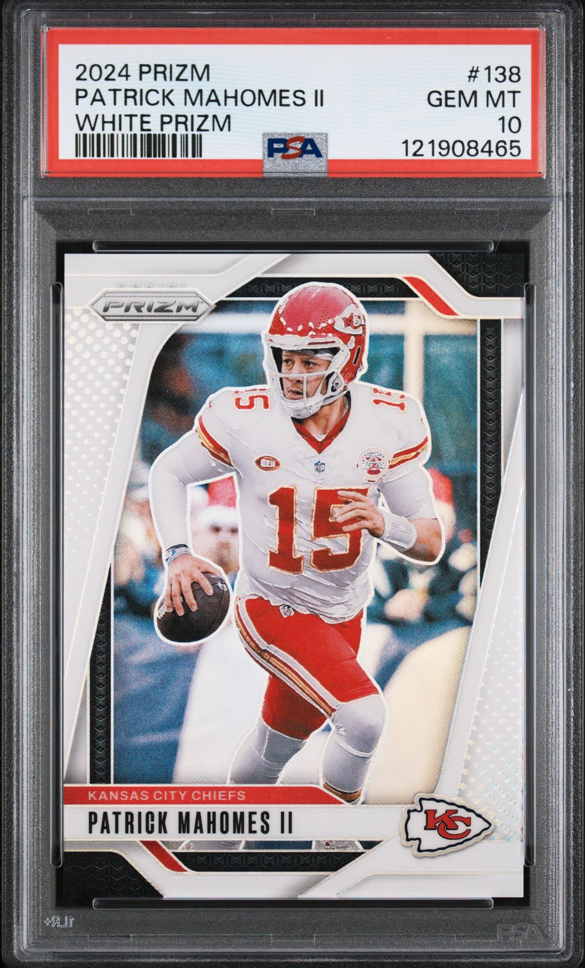 2024 Panini Prizm Patrick Mahomes Ii #138 (White Prizm) Gem Mt 10 front