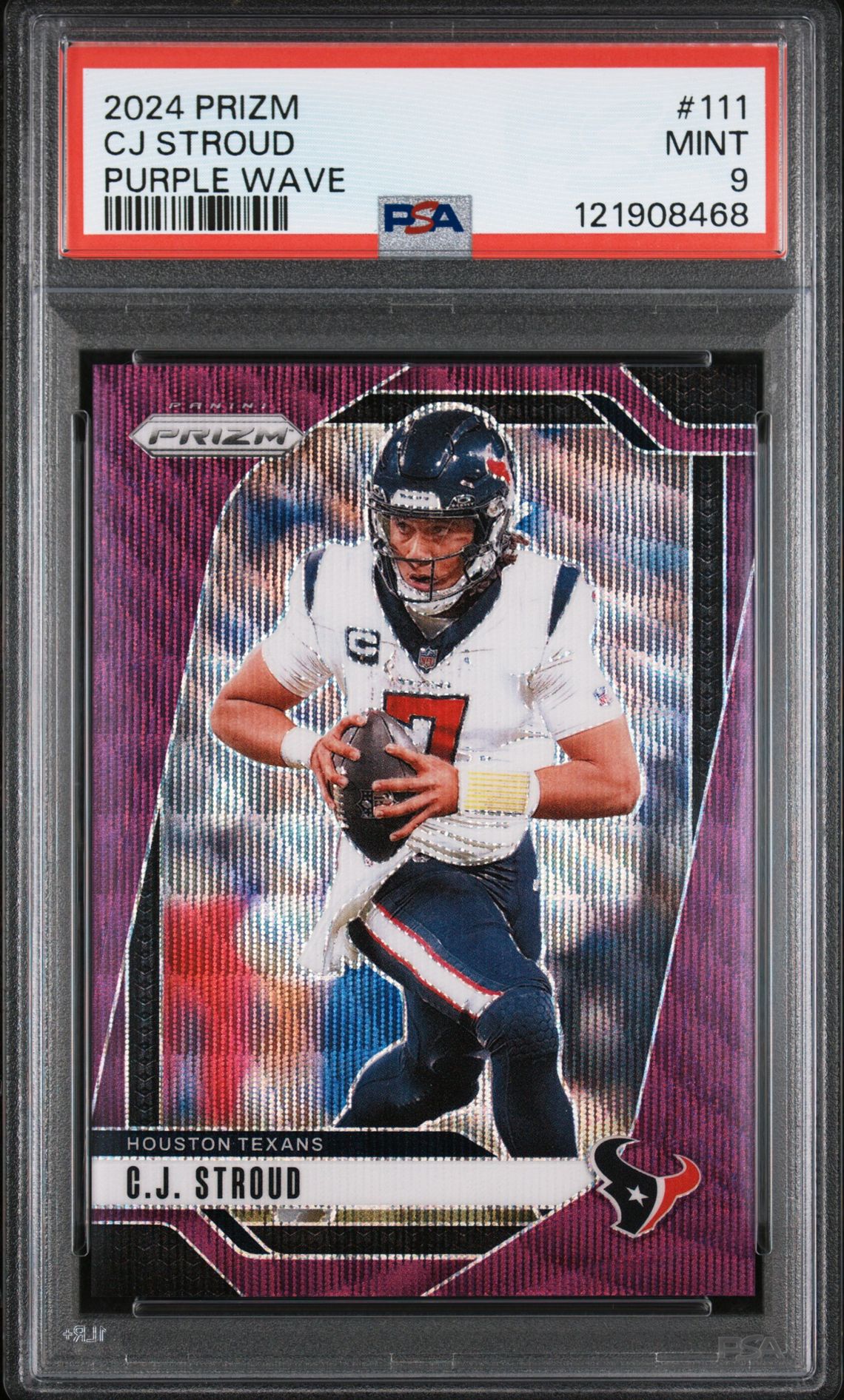 2024 Panini Prizm Cj Stroud #111 (Purple Wave) Mint 9 front