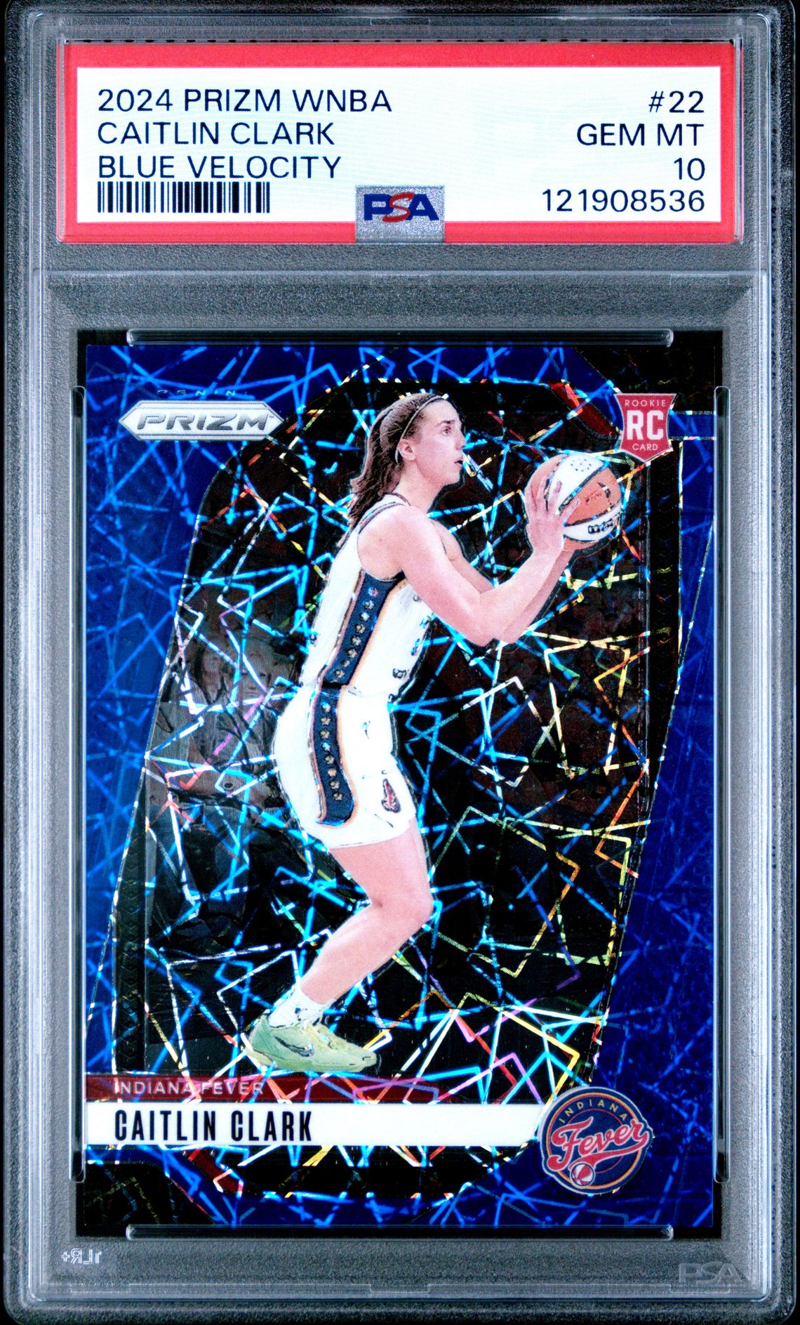 2024 Panini Prizm Wnba Caitlin Clark #22 (Blue Velocity) Gem Mt 10 front