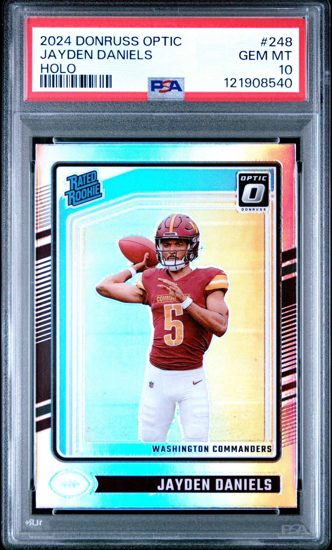 2024 Panini Donruss Optic Jayden Daniels #248 (Holo) Gem Mt 10 front