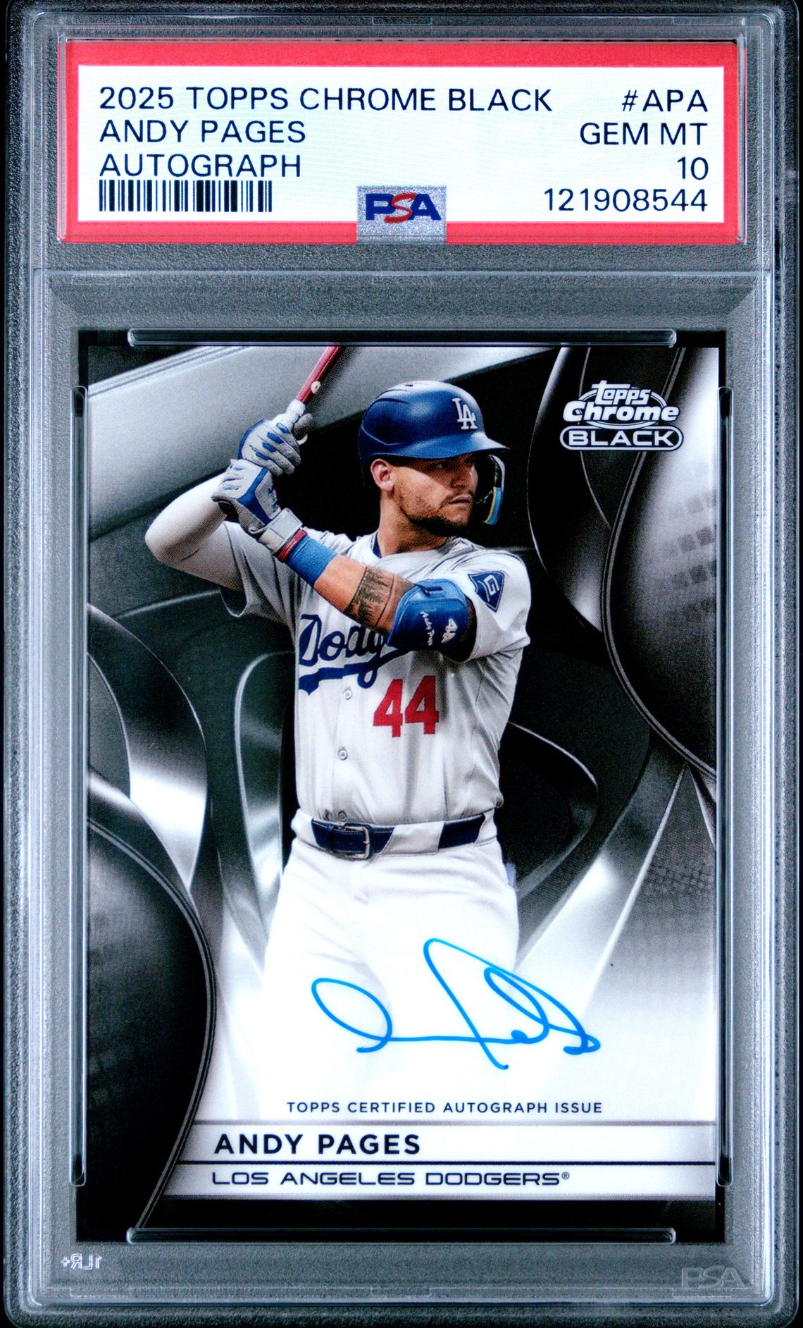 2025 Topps Chrome Black Autographs Andy Pages #Apa Gem Mt 10 front