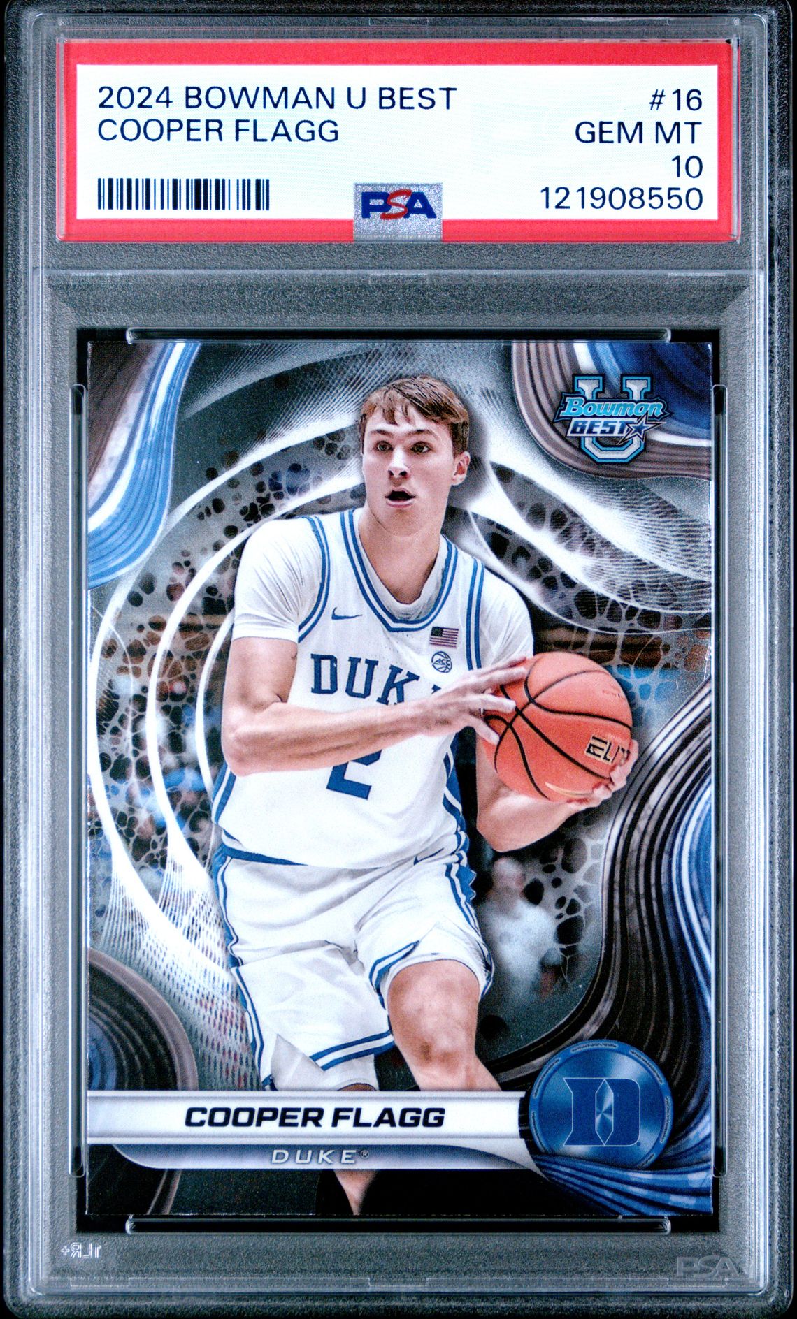 2024 Bowman University Best Cooper Flagg #16 Gem Mt 10 front