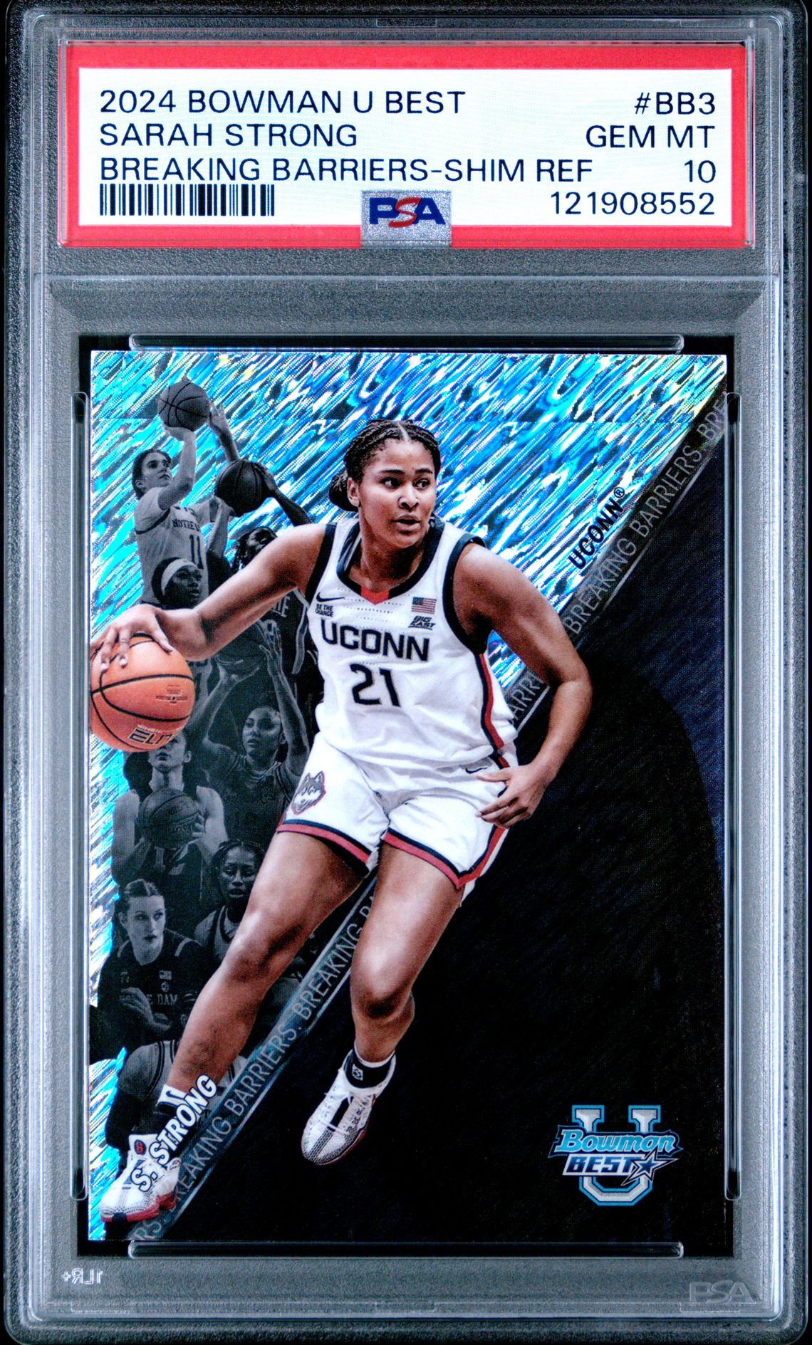 2024 Bowman University Best Breaking Barriers Sarah Strong #Bb3 (Breaking Barriers-Shim Ref) Gem Mt 10 front