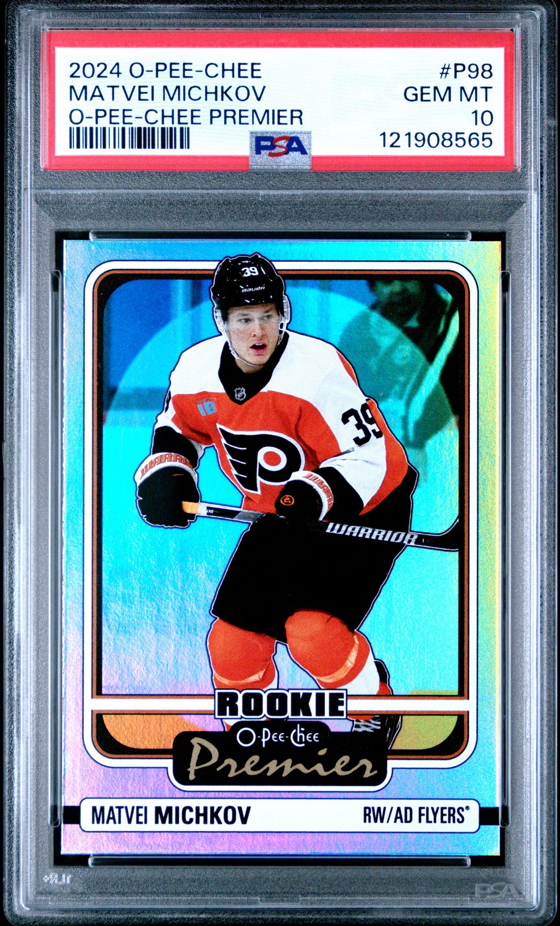 2024 Upper Deck O-Pee-Chee O-Pee-Chee Premier Matvei Michkov #P98 (O-Pee-Chee Premier) Gem Mt 10 front