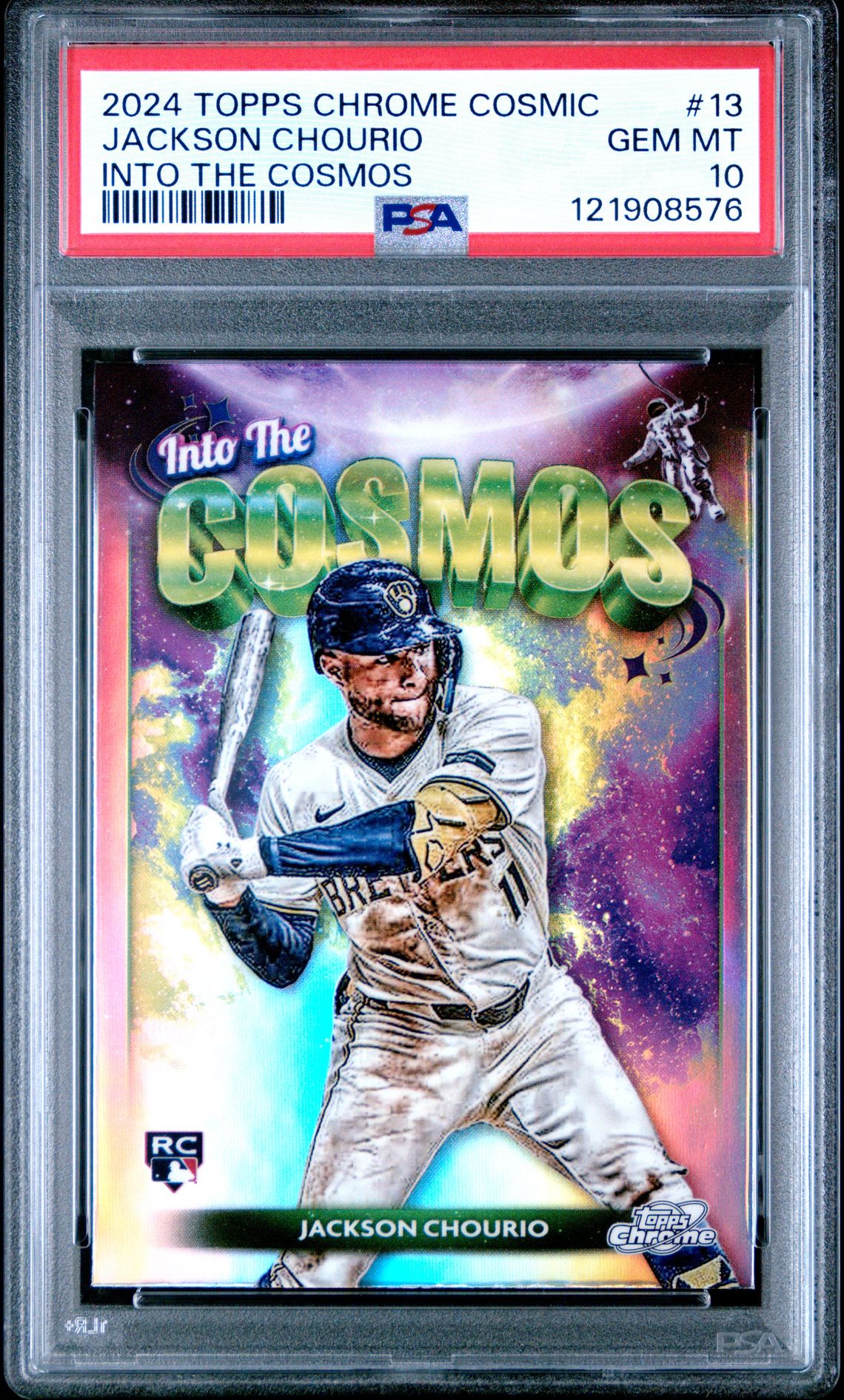 2024 Topps Chrome Cosmic Into The Cosmos Jackson Chourio #13 Gem Mt 10 front
