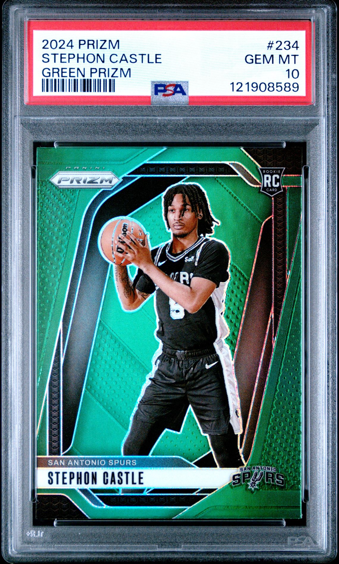 2024 Panini Prizm Stephon Castle #234 (Green Prizm) Gem Mt 10 front