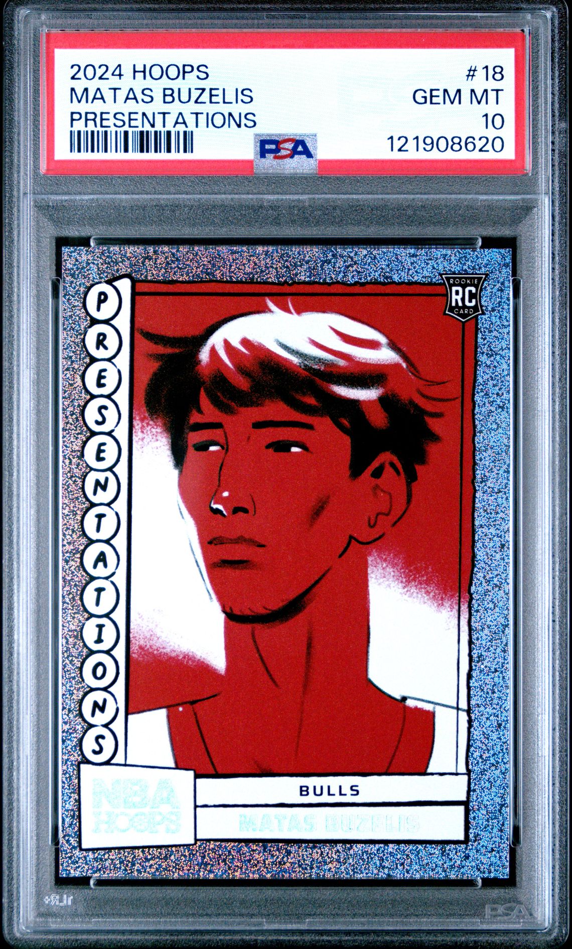 2024 Panini Nba Hoops Presentations Matas Buzelis #18 Gem Mt 10 front