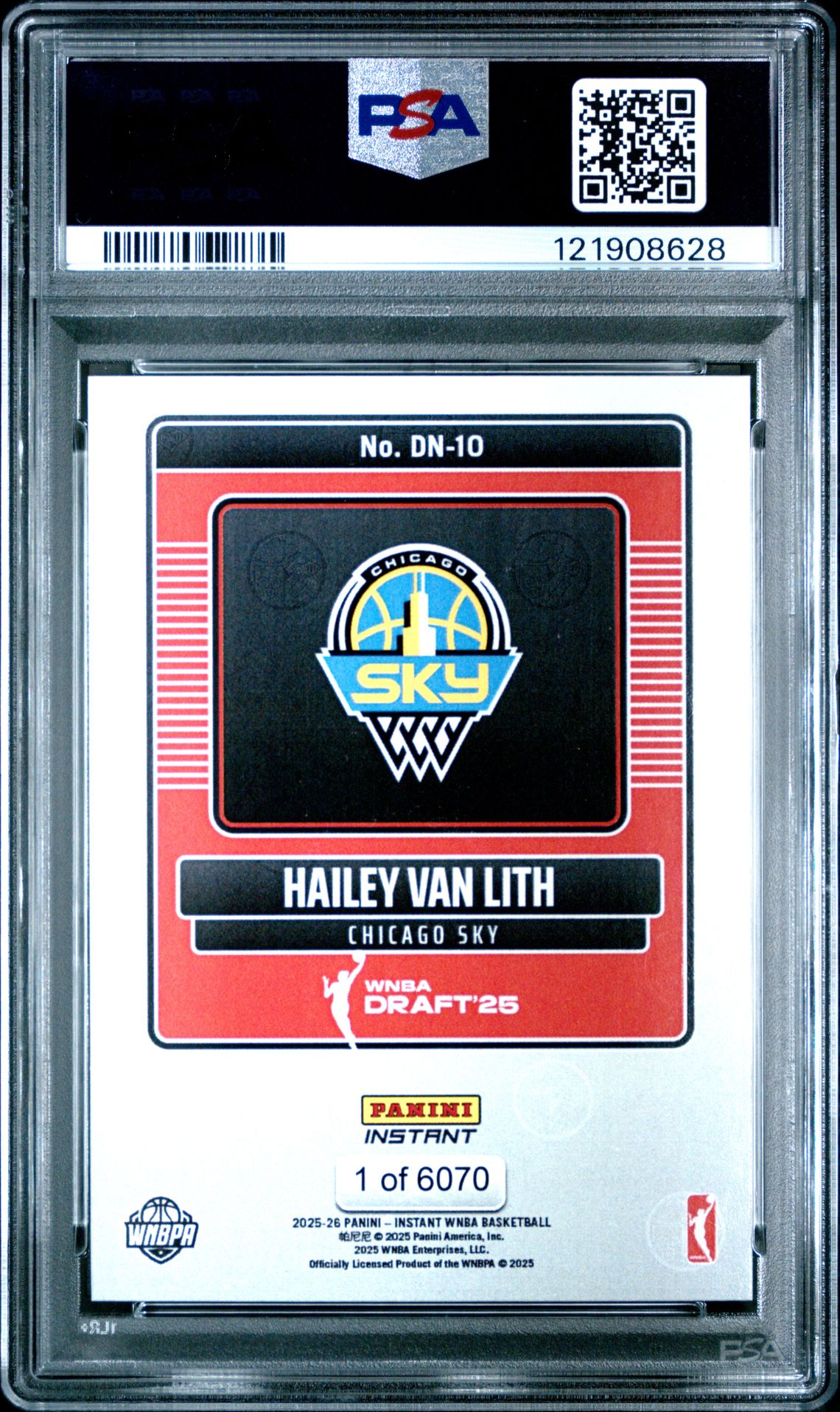 2025 Panini Instant Wnba Draft Night Hailey Van Lith #Dn10 Gem Mt 10 back
