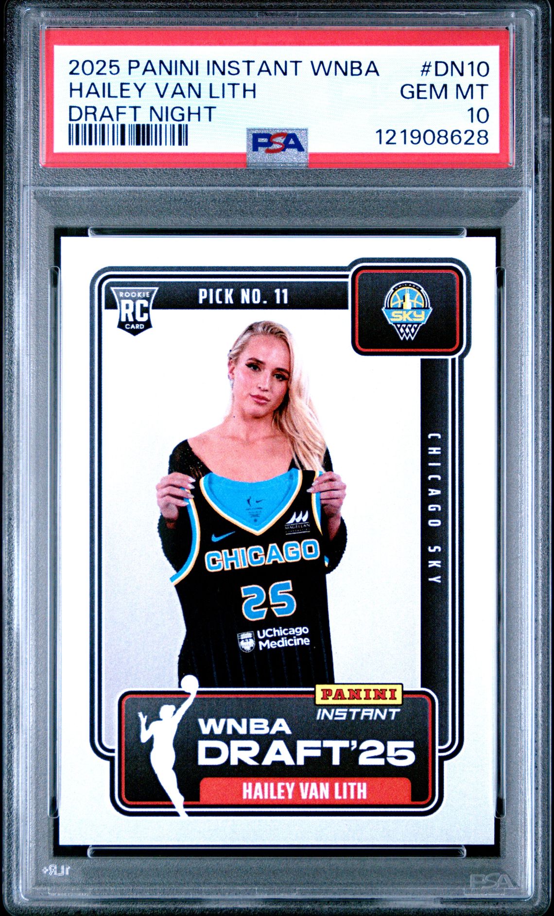 2025 Panini Instant Wnba Draft Night Hailey Van Lith #Dn10 Gem Mt 10 front