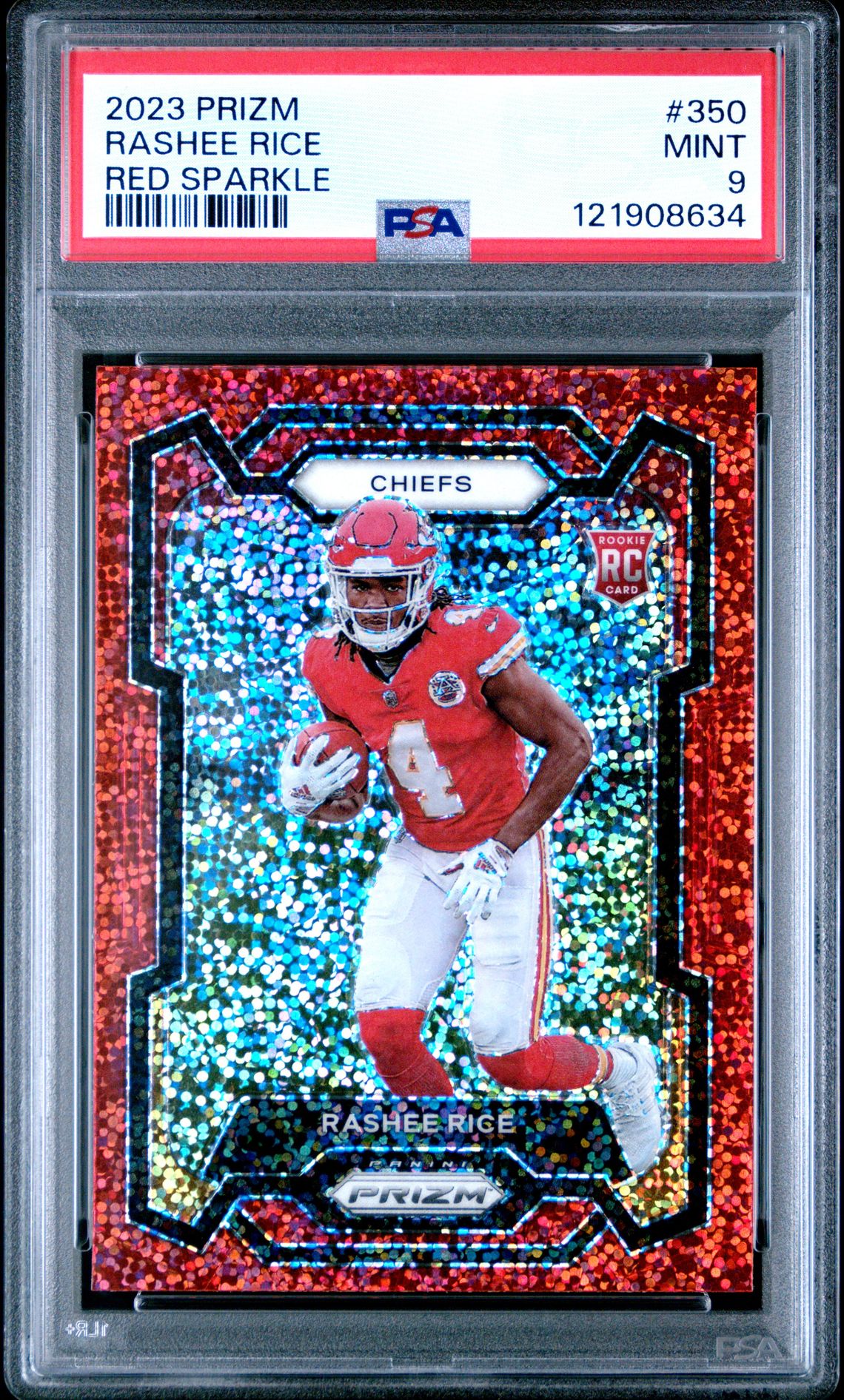 2023 Panini Prizm Rashee Rice #350 (Red Sparkle) Mint 9 front