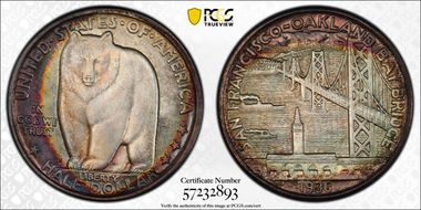 1936-S 50C Bay Bridge MS67+