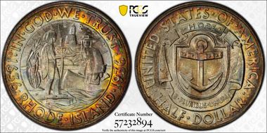 1936-D 50C Rhode Island MS67+