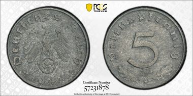 1944-D 5 Pfg J-370 N1