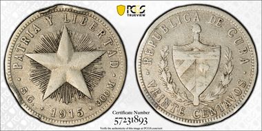 1915 20C Low Relief, Coarse Reeding KM-13.2 N1