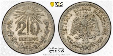 1937-M 20C KM-438 AU50