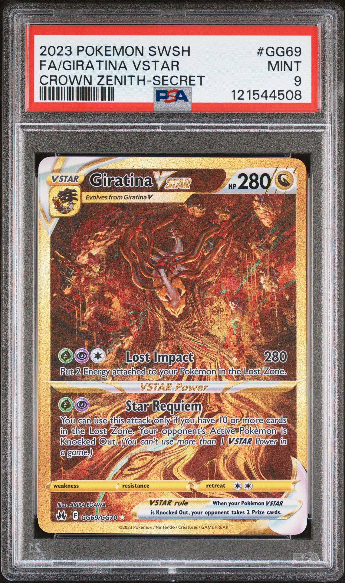 2023 Pokemon Sword And Shield Crown Zenith Fa/Giratina Vstar #Gg69 (Crown Zenith-Secret) Mint 9 front