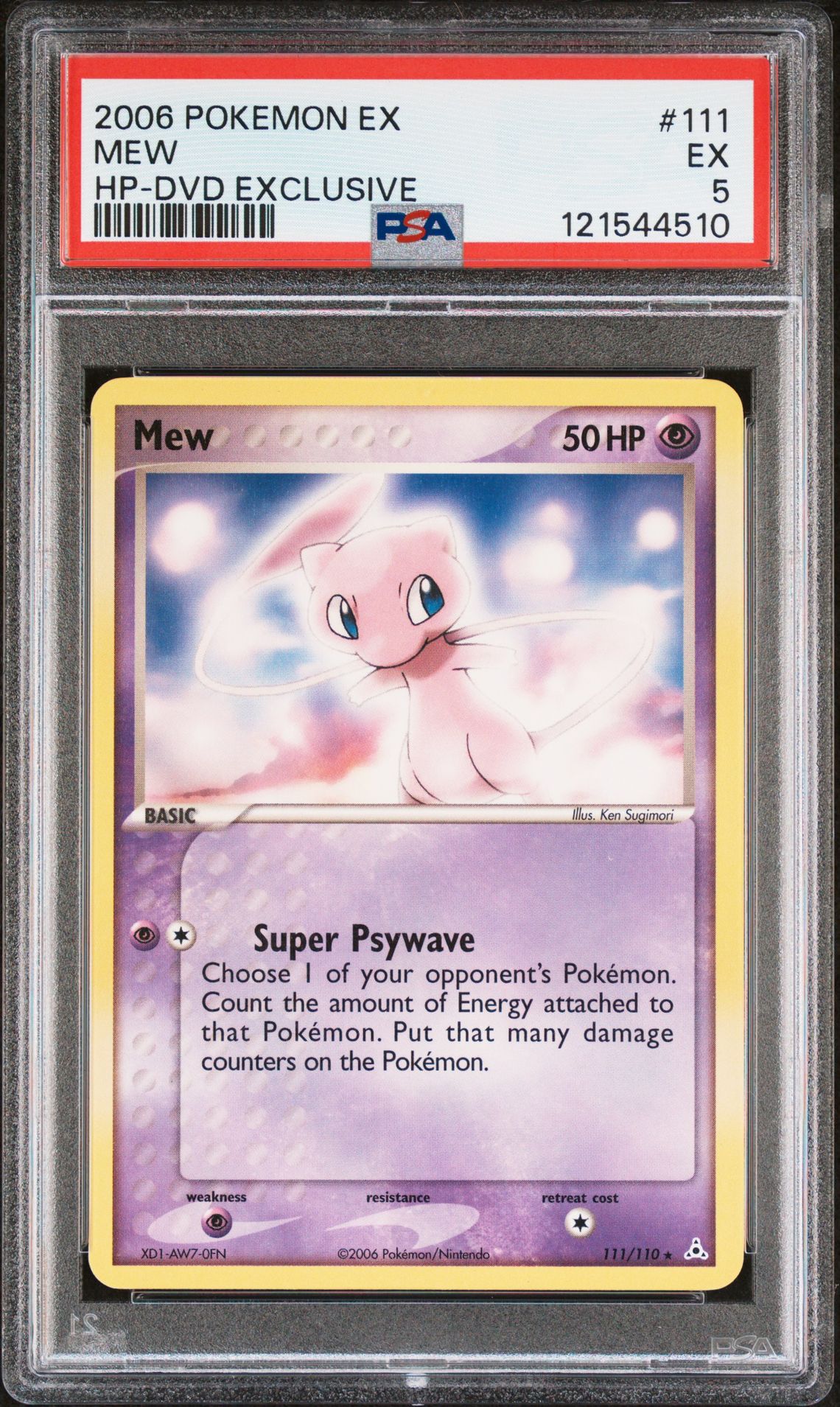 2006 Pokemon Ex Holon Phantoms Mew #111 (Hp-Dvd Exclusive) Ex 5 front