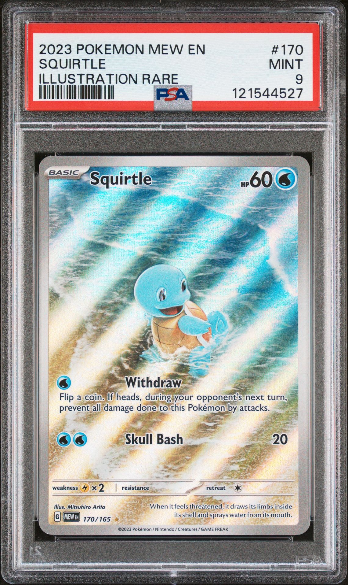 2023 Pokemon Mew En-151 Squirtle #170 (Illustration Rare) Mint 9 front
