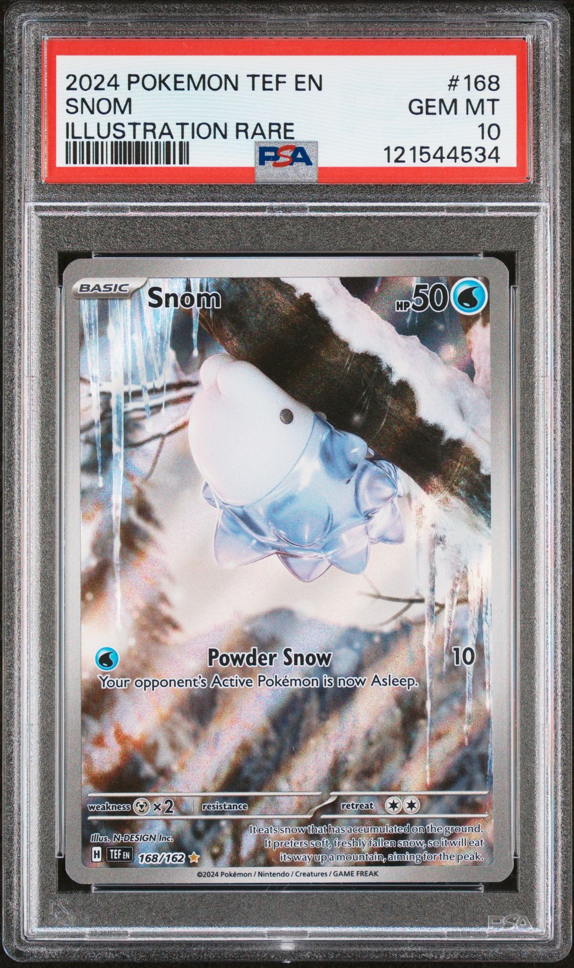 2024 Pokemon Tef En-Temporal Forces Snom #168 (Illustration Rare) Gem Mt 10 front