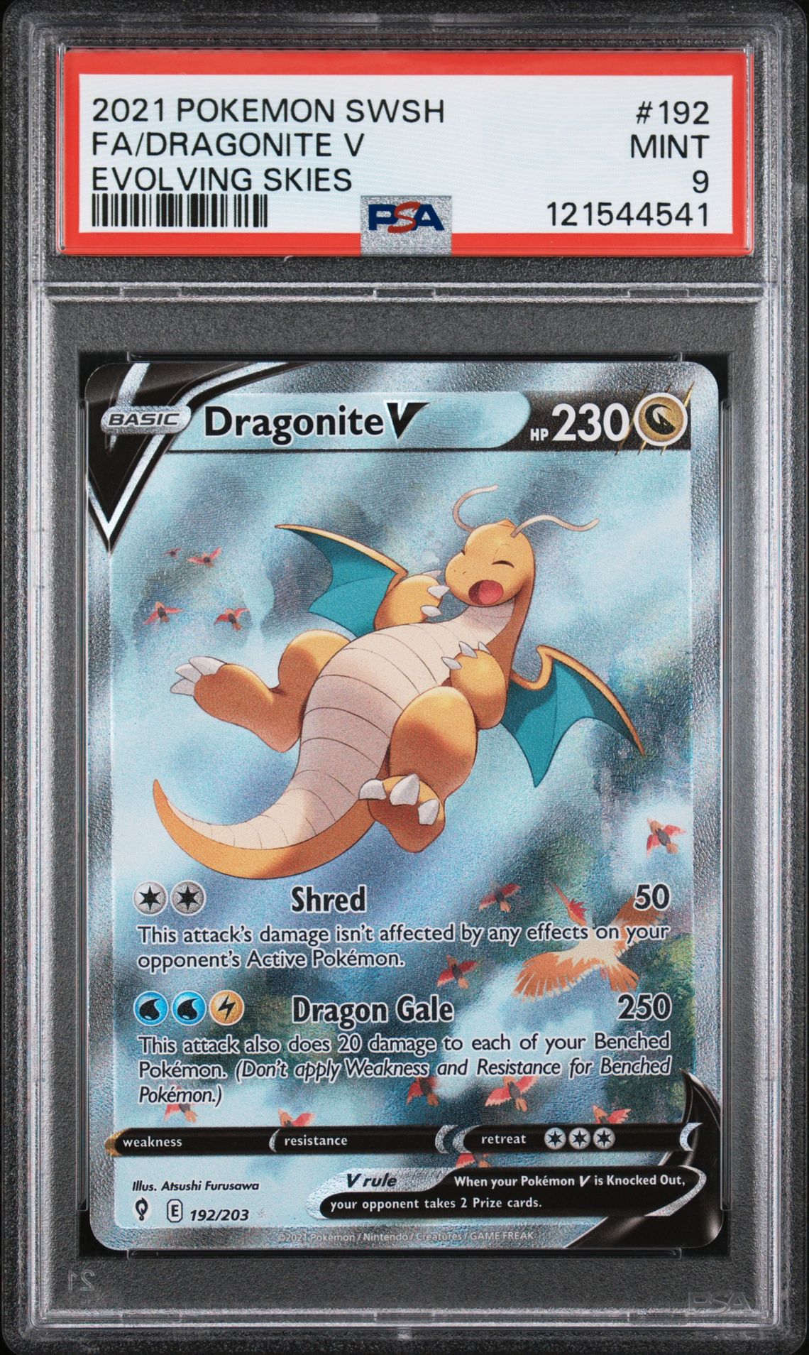 2021 Pokemon Sword & Shield Evolving Skies Fa/Dragonite V #192 (Evolving Skies) Mint 9 front