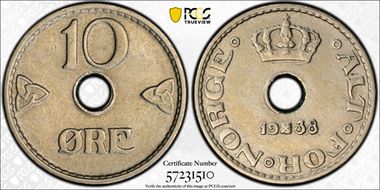 1938 10 Øre XF45