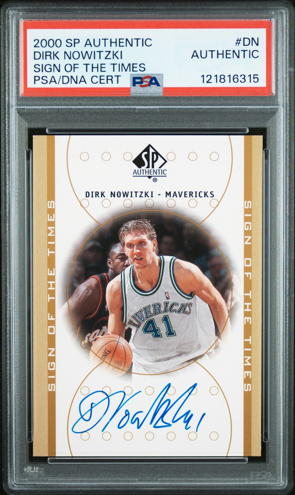 2000 Sp Authentic Sign Of The Times Dirk Nowitzki #Dn (Sign Of The Times) N0: Authentic front