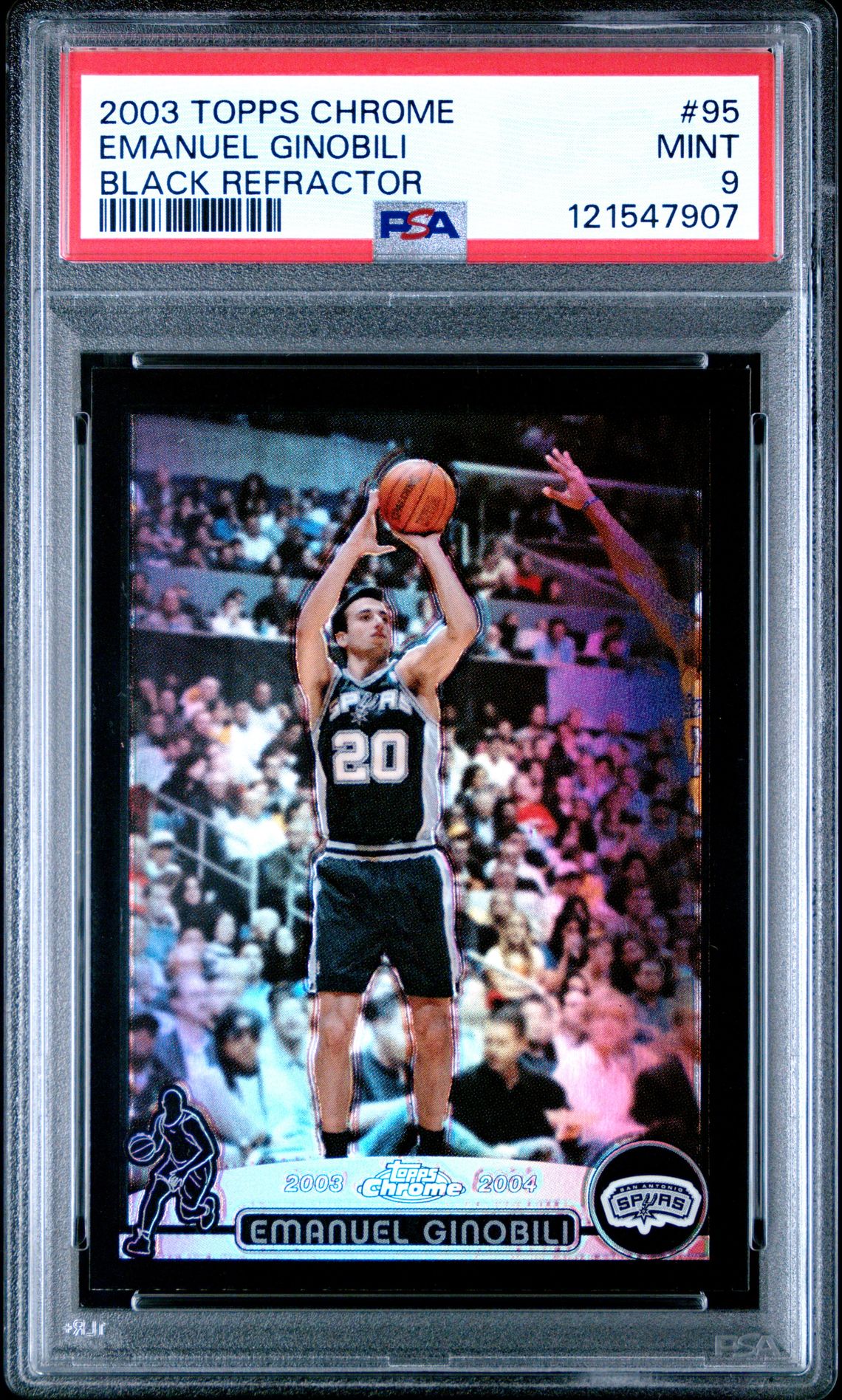 2003 Topps TOPPS CHROME Black Refractor #95 Emanuel Ginobili front