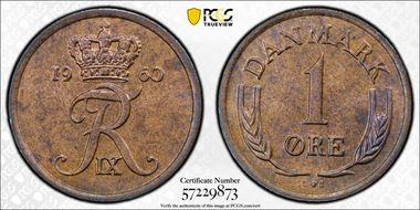 1960 CS Øre KM-846 Bronze MS65BN