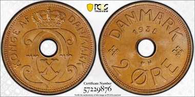 1938 N; GJ 2 Øre MS65BN