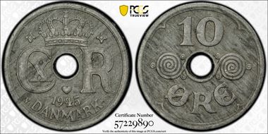 1945 N GJ 10 Øre AU53