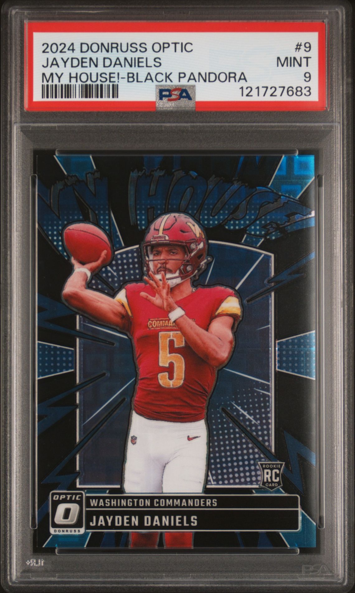 2024 Panini PANINI DONRUSS OPTIC MY HOUSE! BLACK PANDORA #9 Jayden Daniels front