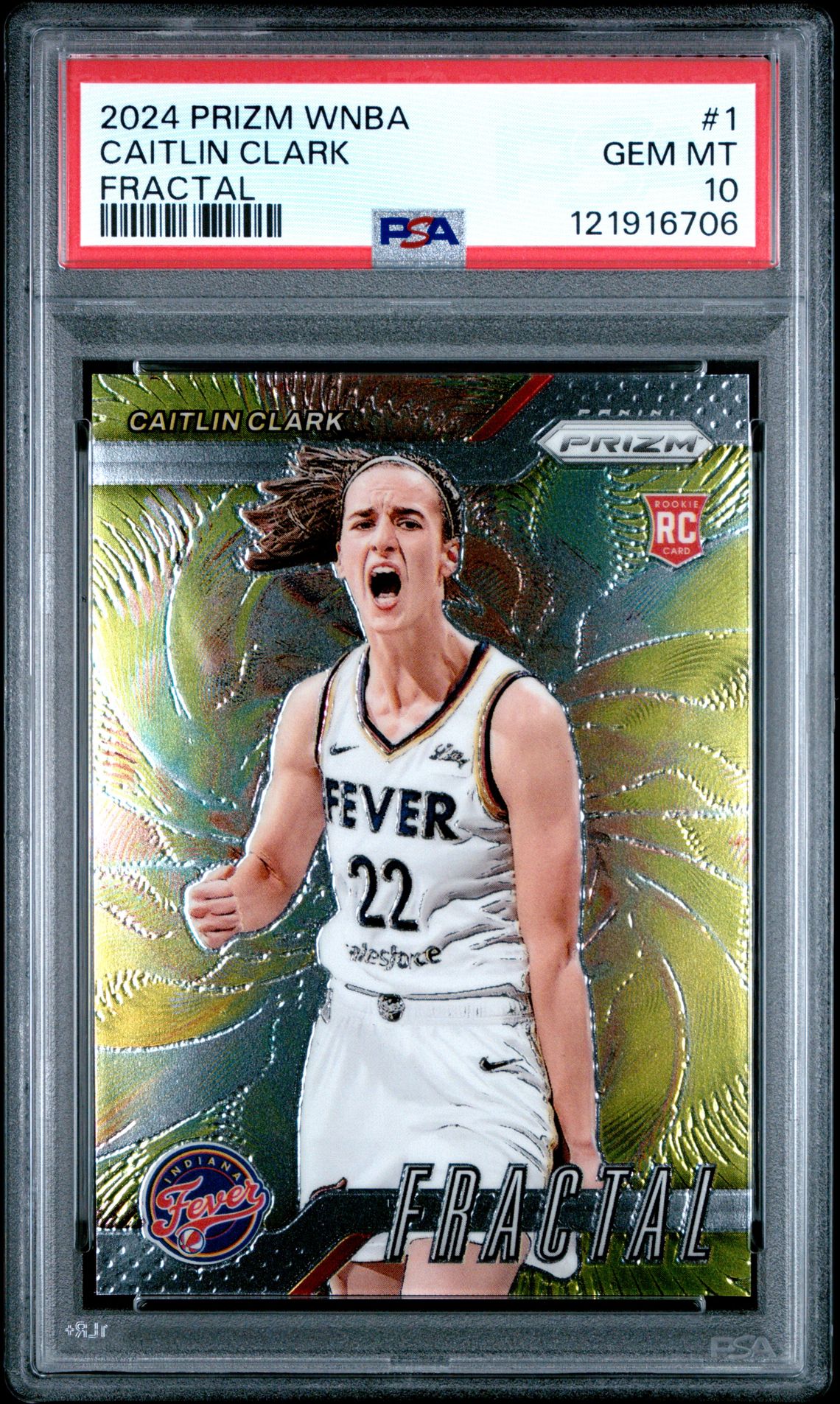 2024 Panini Prizm Wnba Fractal Caitlin Clark #1 Gem Mt 10 front