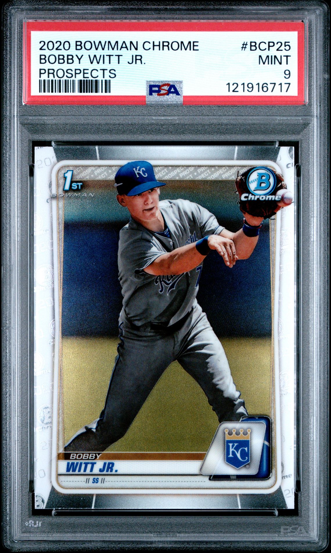 2020 Bowman Chrome Prospects Bobby Witt Jr. #Bcp25 (Prospects) Mint 9 front